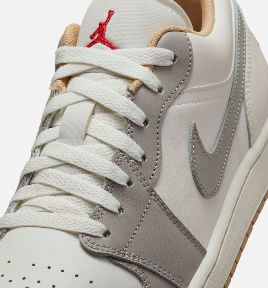 Air Jordan 1 Low – Men's Lifestyle Shoe | Sail/Fire Red/College Grey/Hemp