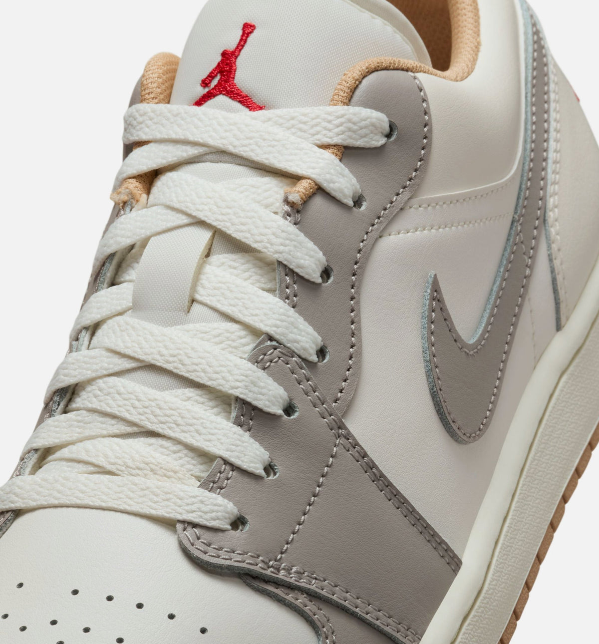 Air Jordan 1 Low – Men's Lifestyle Shoe | Sail/Fire Red/College Grey/Hemp