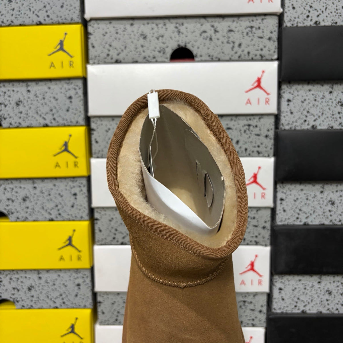 UGG Kallen Platform Ankle Boot – Suede Boot with Shearling Lining, Tonal Seam Panel Detail & Chunky Platform Sole in Chestnut