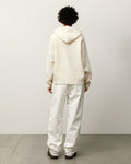 TEXTURED ZIP HOODED SWEATER Bone