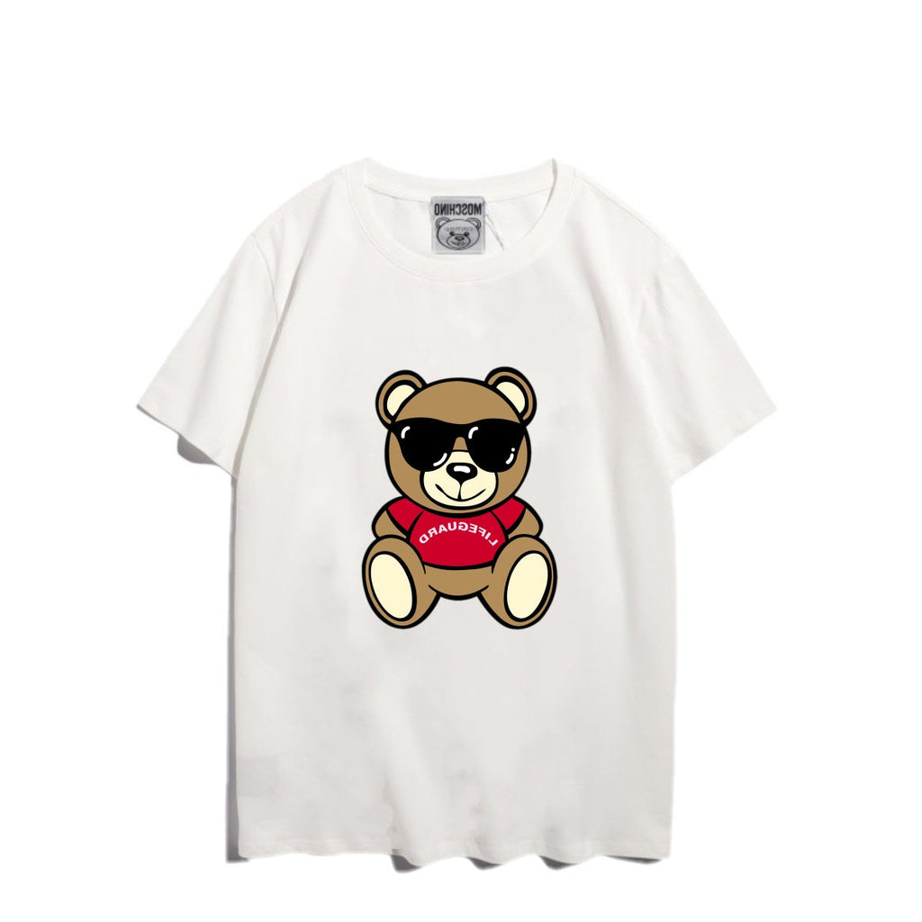 Moschino T-shirt Bear Printed Short-Sleeved T-shirt Couple Wear