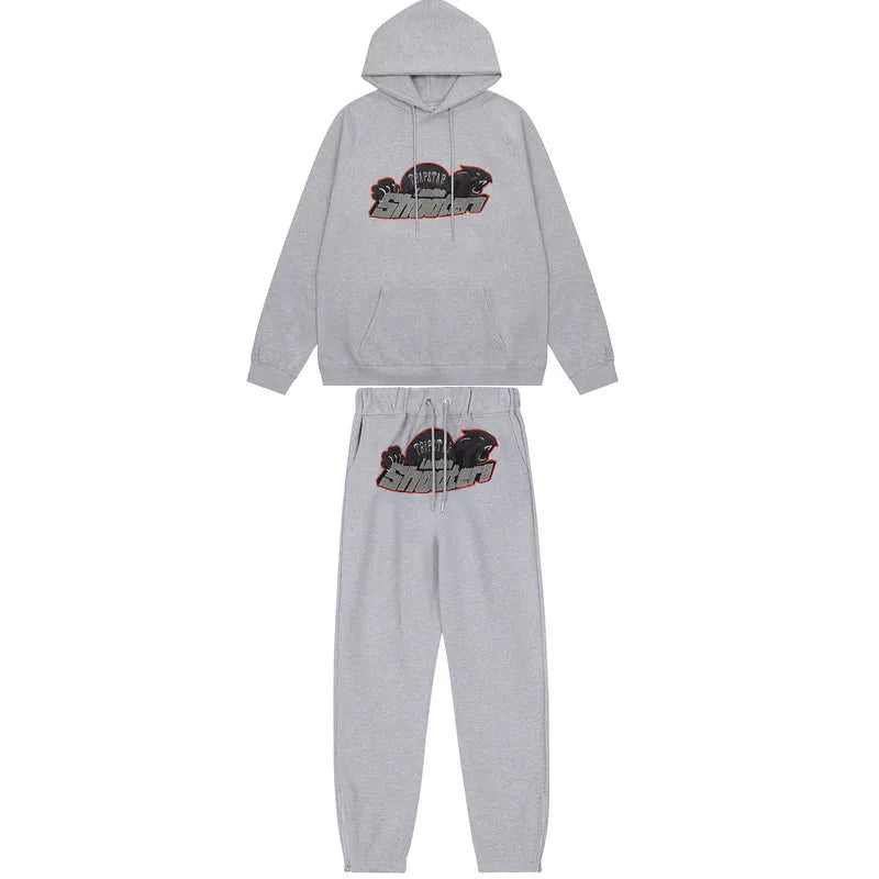 Trapstar Shooters Panther Burgundy Gray Tracksuit — Gray