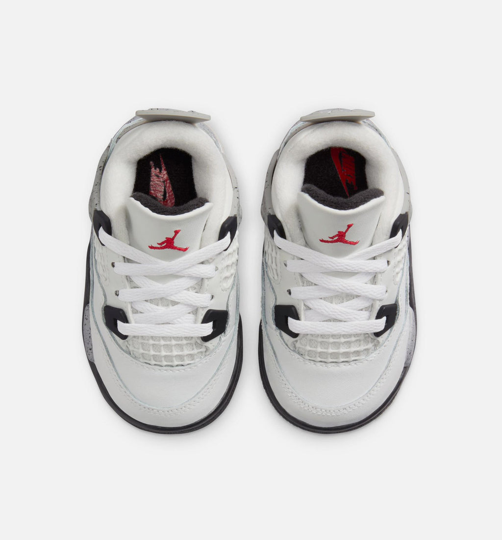 Air Jordan 4 Retro White Cement | Infant/Toddler Lifestyle Shoe | White/Fire Red/Light Graphite/Black