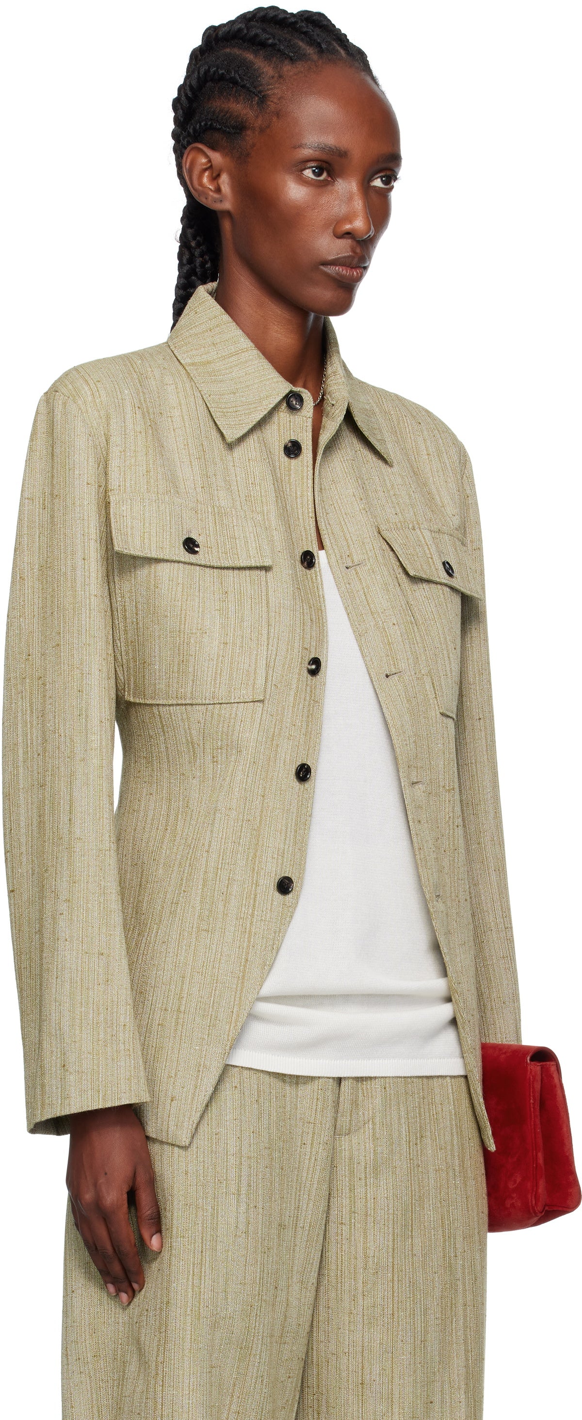 Bottega Veneta Silk Shirt Jacket - Black