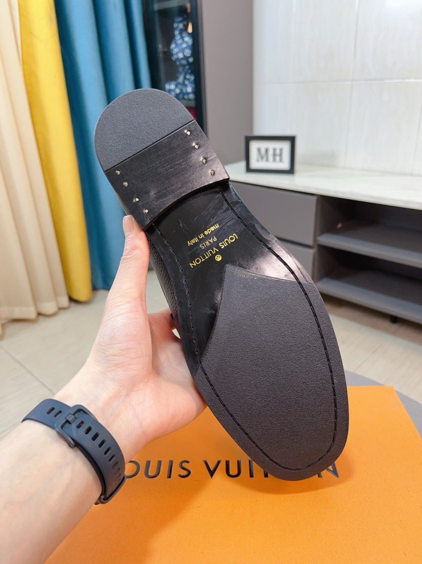 Louis Vuitton Dark Brown Textured Loafer