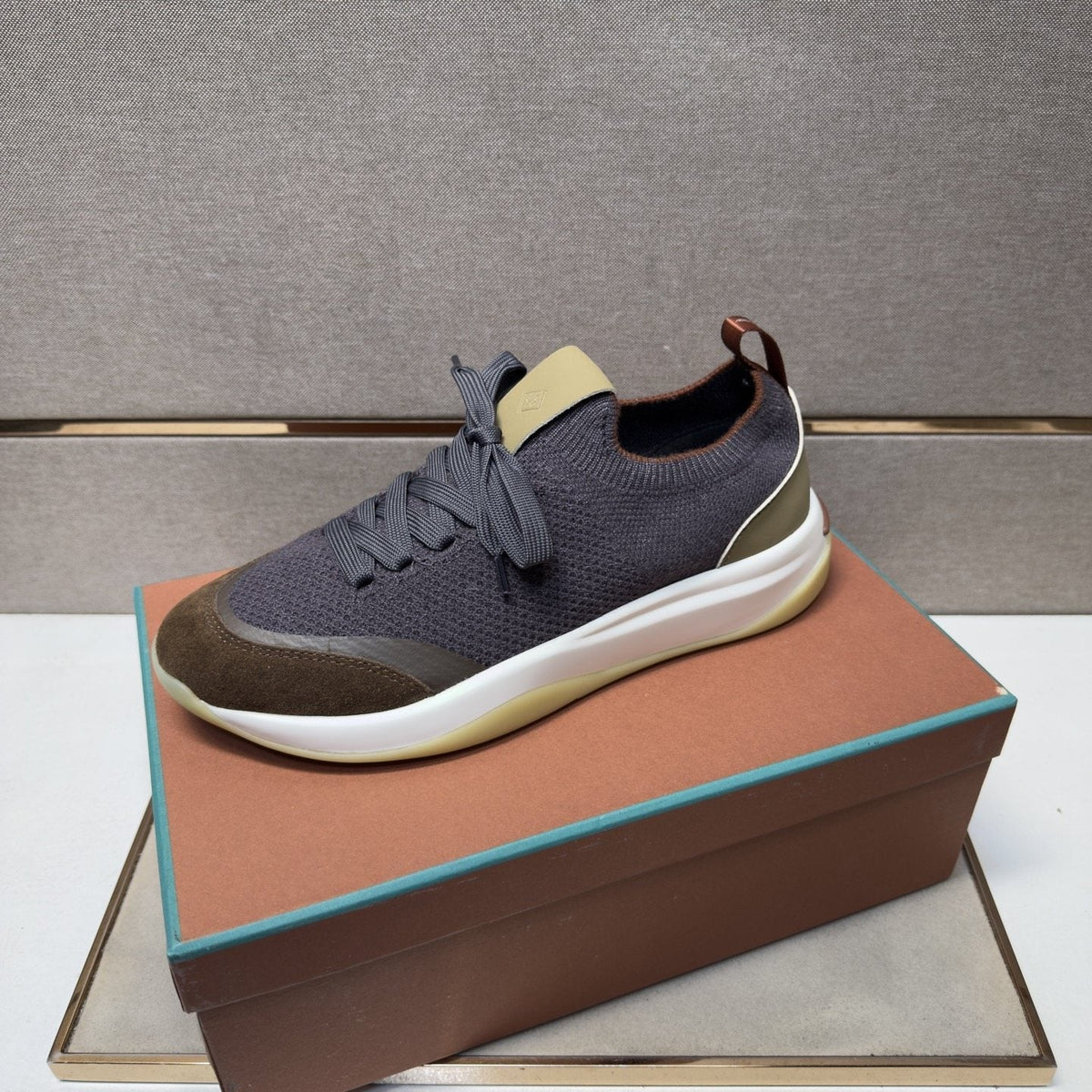 Loro Piana Men's Mixed-Material Low-Top Sneakers