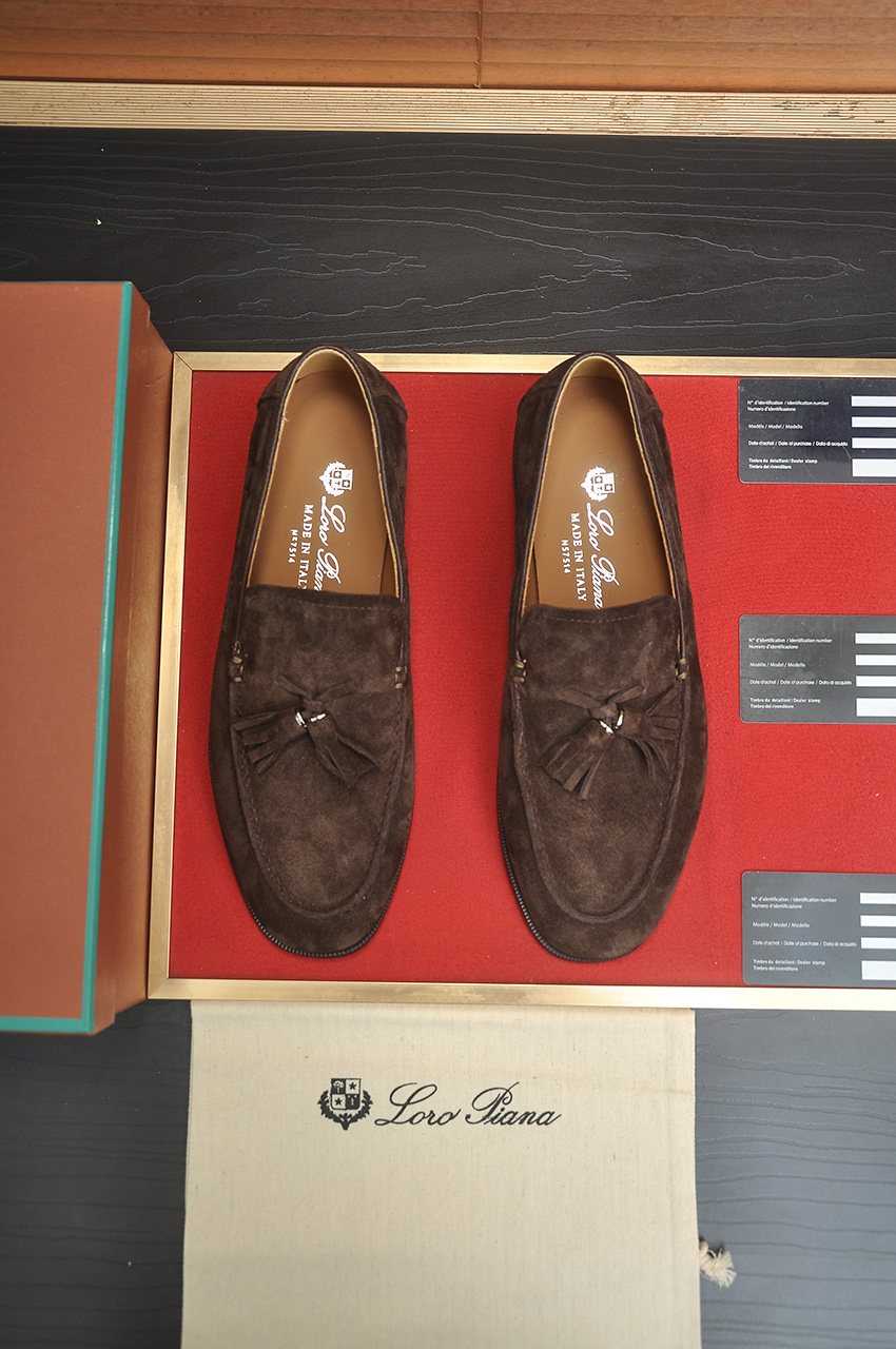 Loro Piana Men's Suede-Look Tassel Loafers