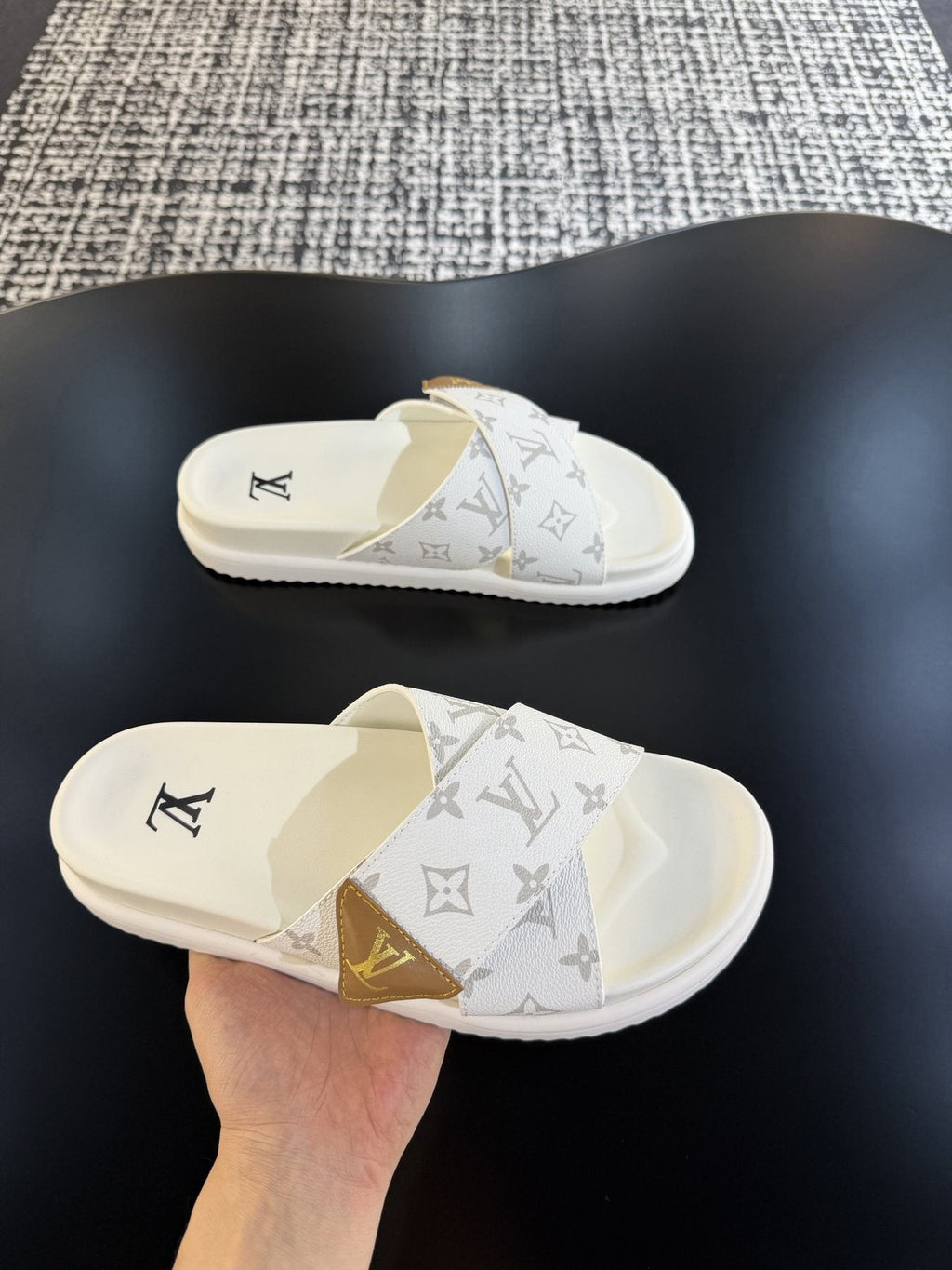 Louis Vuitton Monogram Cross-Strap Slide Sandals - Crossover Strap Design